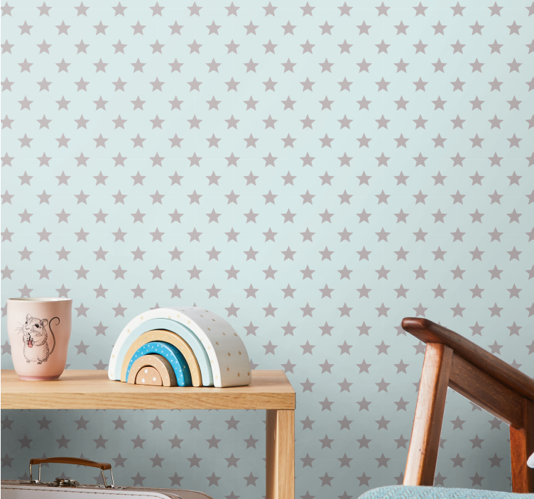 Papel de parede estrelas padrão de estrela - TenStickers