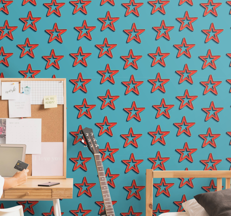 Papel de parede estrelas padrão de estrela celestial - TenStickers