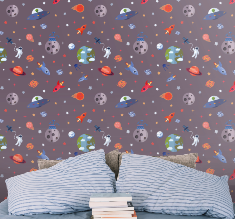 Papel de parede estrelas tema de aventura espacial - TenStickers