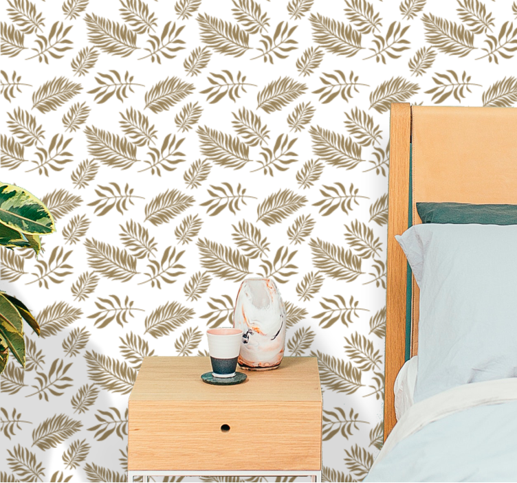 papel de parede floral arranjo de vegetação tropical - TenStickers