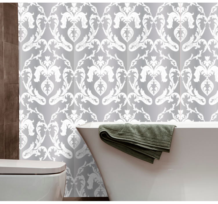 papel de parede floral damasco ornamentado - TenStickers
