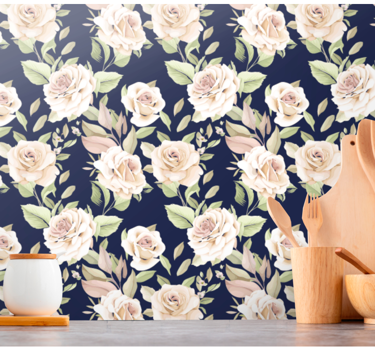 papel de parede floral elegante composição floral - TenStickers