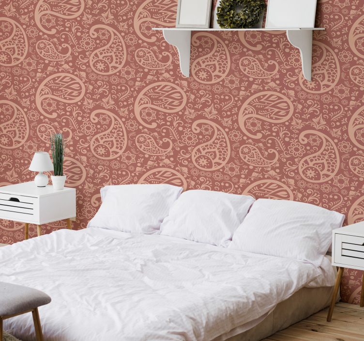 papel de parede floral folhas elegantes de paisley - TenStickers