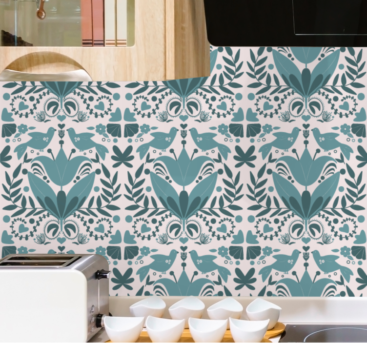 papel de parede floral padrões de simetria floral - TenStickers