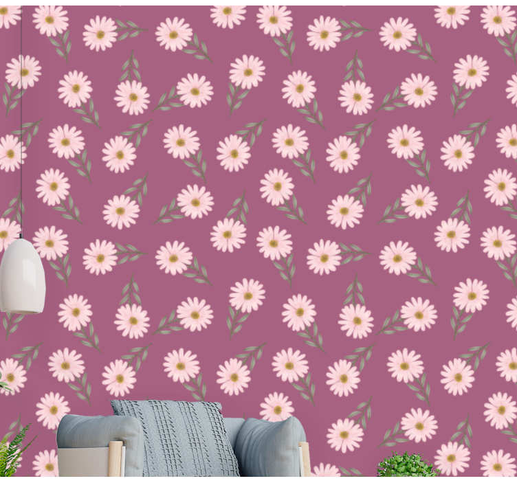papel de parede flores ambiente floral - TenStickers