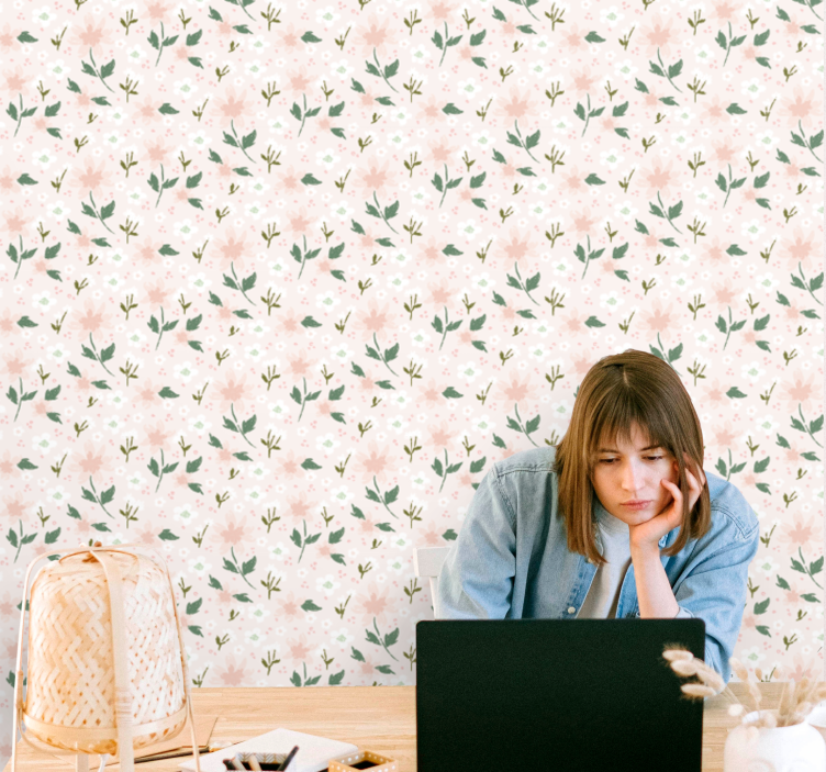 papel de parede flores delicadeza floral - TenStickers