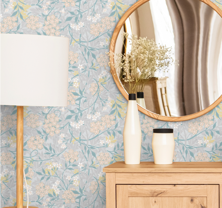 papel de parede flores elegância floral de hortênsia - TenStickers