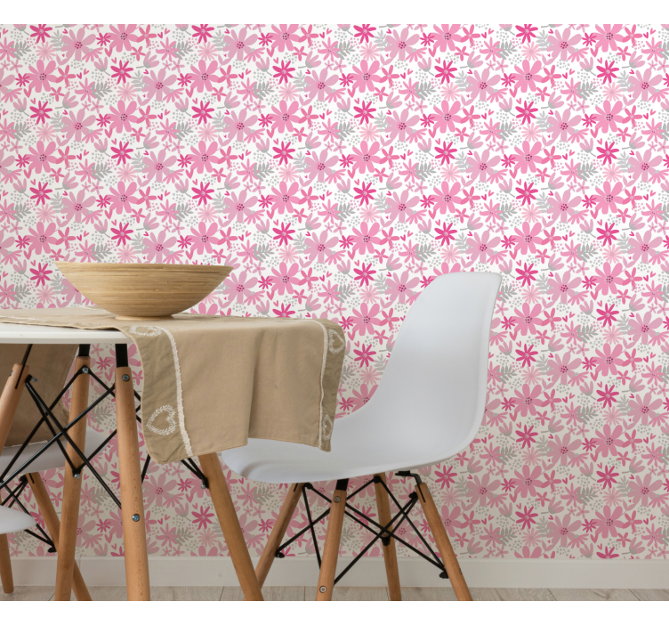 papel de parede floral Estampa de flor rosa 'yambo' - TenStickers