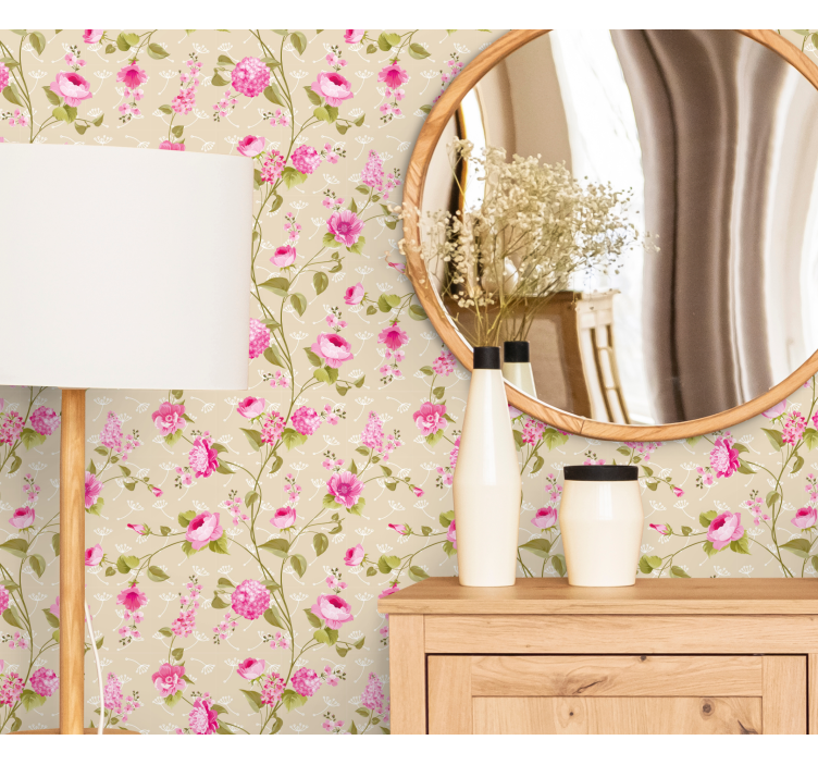 papel de parede floral Estampa de flores vintage - TenStickers