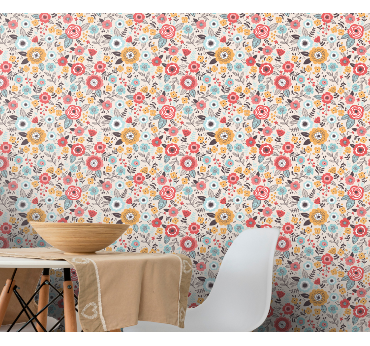 papel de parede floral Estampa floral 'ditsy' - TenStickers