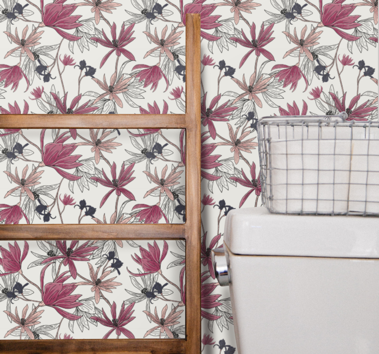 papel de parede flores exposição botânica floral - TenStickers