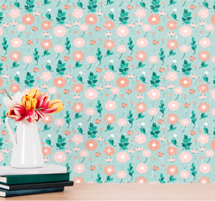 papel de parede flores estampa suave de primavera - TenStickers