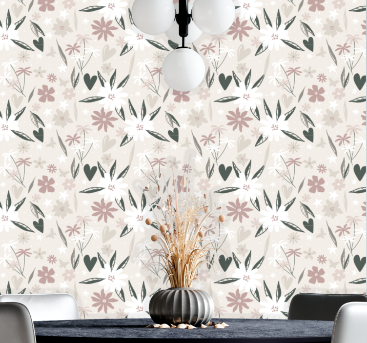 papel de parede flores floral botânico - TenStickers