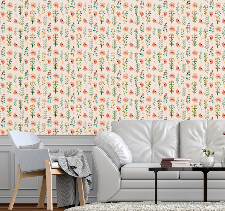 papel de parede floral Flores em aquarela - TenStickers