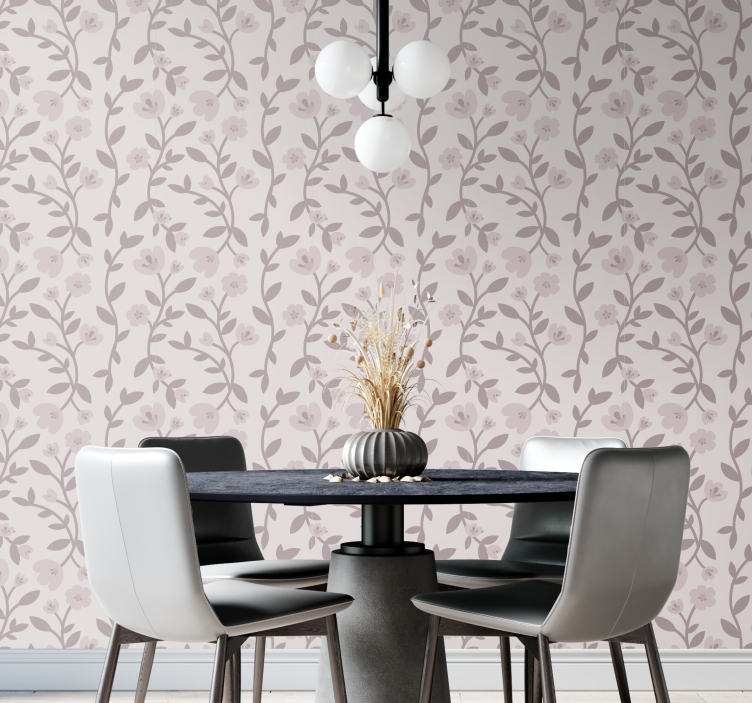 papel de parede floral Flores rosa delicadas - TenStickers