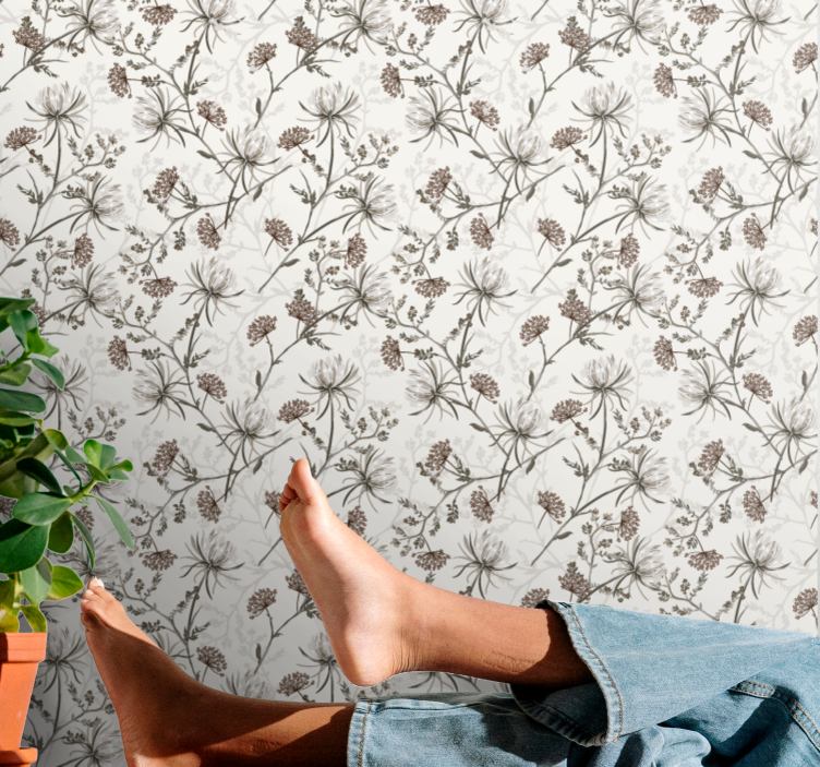 papel de parede flores impressões botânicas - TenStickers