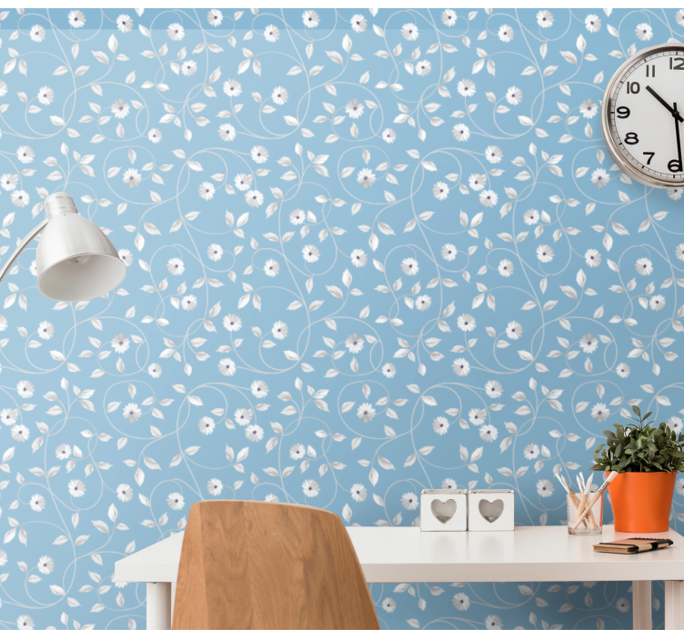 papel de parede floral Margarida azul - TenStickers