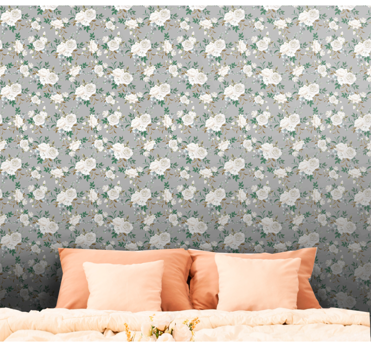 papel de parede flores painel de elegância floral - TenStickers