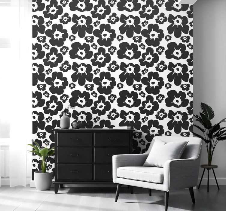 Papel de parede flores papoila negra - TenStickers