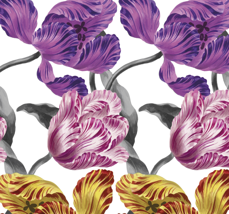 papel de parede flores tulipas elegantes - TenStickers