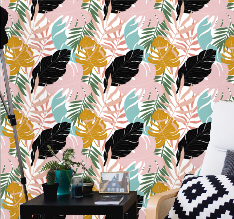 Papel de parede folhas variedade de folhagens exóticas - TenStickers