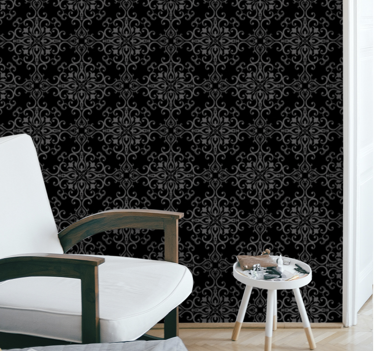 papel de parede floral Escuridão total - TenStickers