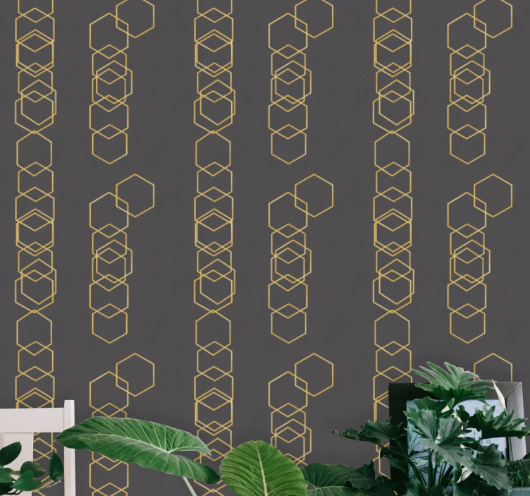 papel de parede formas geométricas desenho linear geométrico - TenStickers