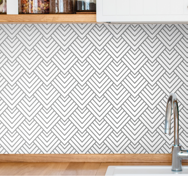 papel de parede formas geométricas linhas chevron - TenStickers