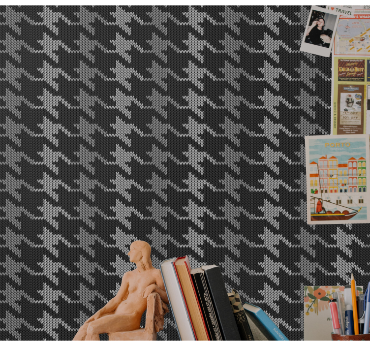 Papel de parede gabinete padrão de houndstooth - TenStickers