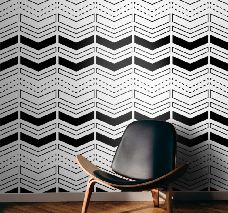 papel de parede formas geométricas padrão de linhas chevron - TenStickers
