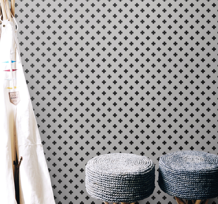 Papel de parede geométrico padrão cruzado - TenStickers
