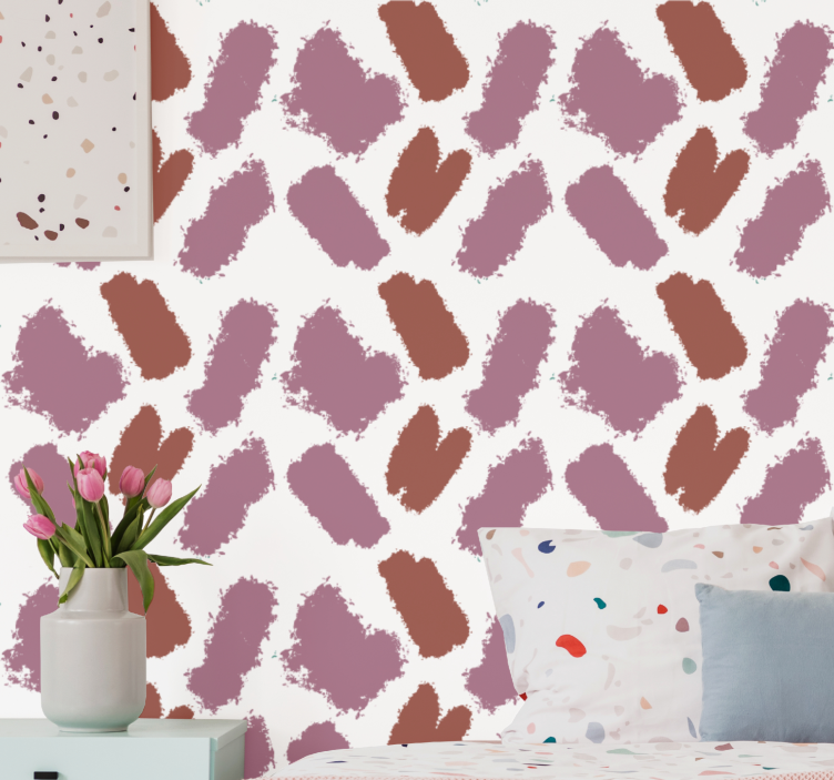 Papel de parede abstracto pinceladas marrons - TenStickers