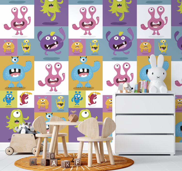 Papel de parede infantil Monstros Amorosos - TenStickers