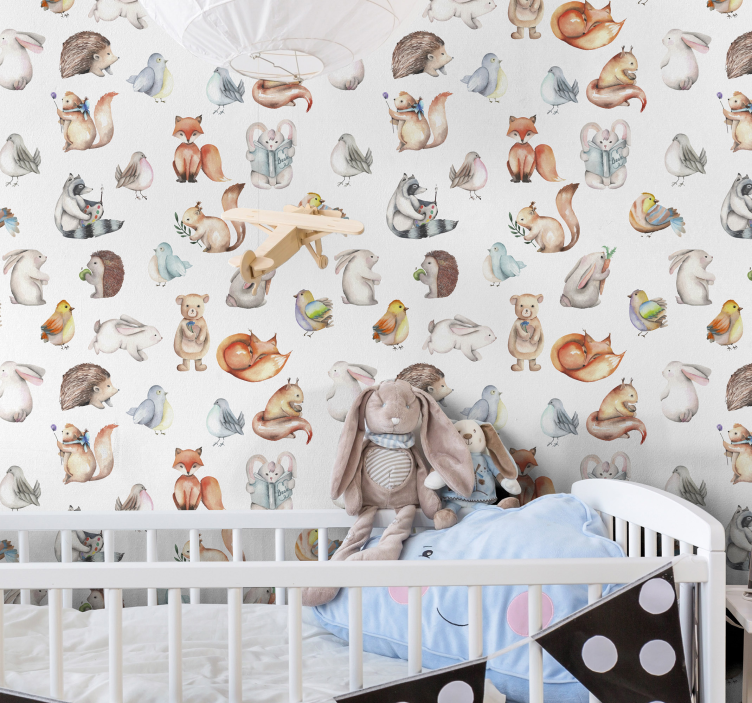 Papel de parede infantil floresta animal - TenStickers