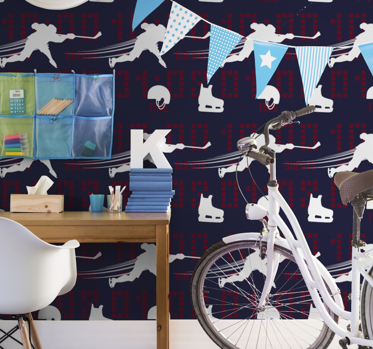 papel de parede para quarto feminino jovem Jogador de hockey - TenStickers