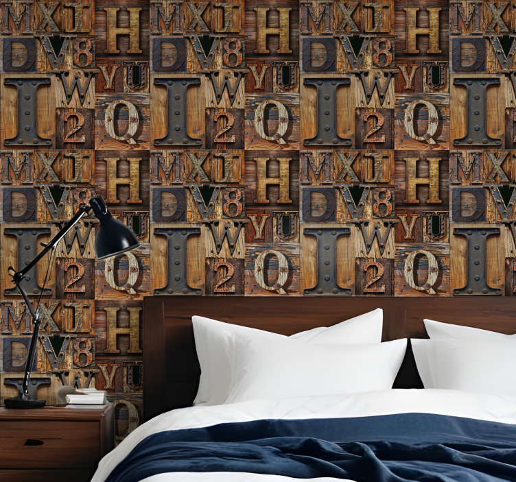 papel de parede letras efeito 3d - TenStickers