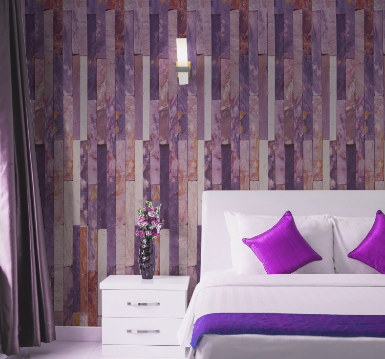 papel de parede mármore painéis elegantes rosa - TenStickers