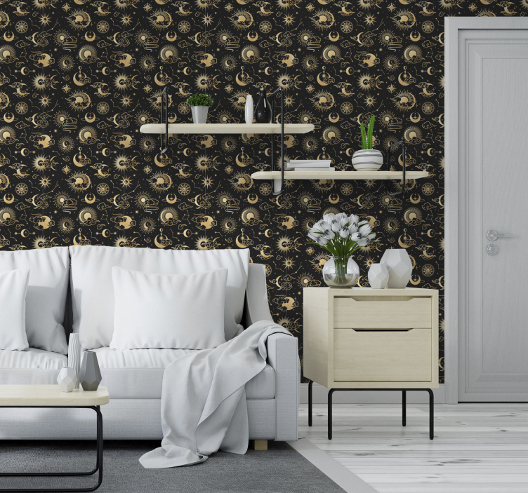 Papel de parede infantil nuvens e estrelas - TenStickers