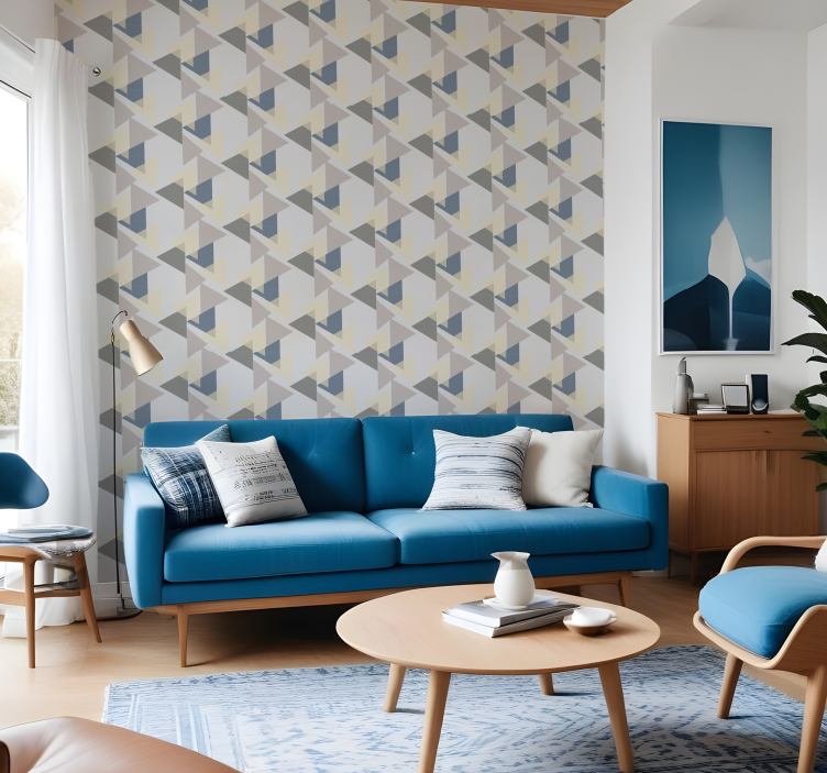 Papel de parede moderno triângulos verticais - TenStickers