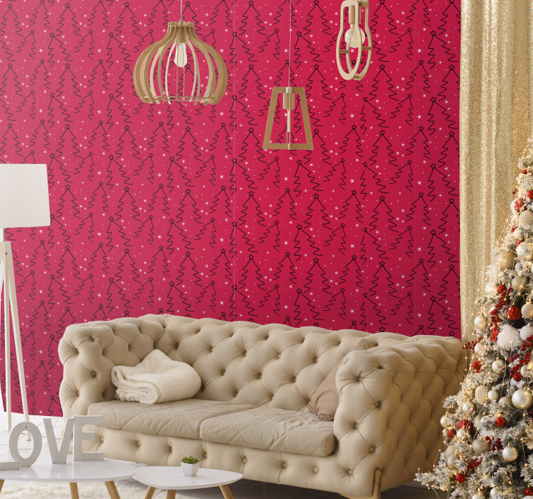 Papel de parede Natal árvores decorativas de feriado - TenStickers