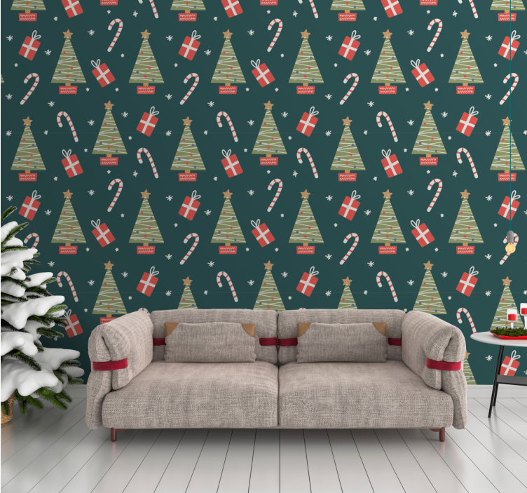 Papel de parede Natal decoração de época festiva - TenStickers