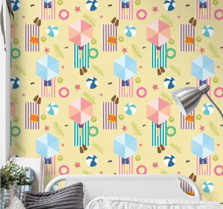 Papel de parede Natal elementos sazonais lúdicos - TenStickers