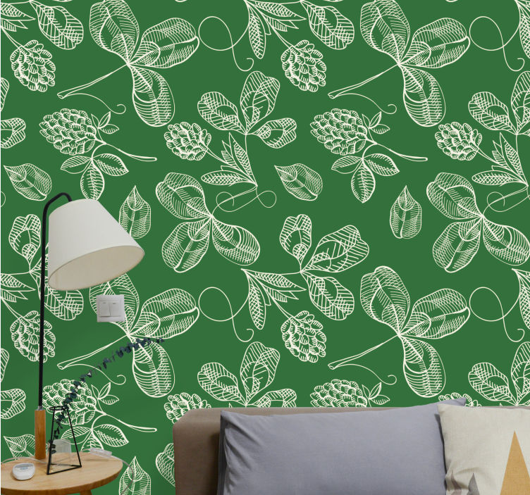 Papel de parede natureza design verde frondoso - TenStickers