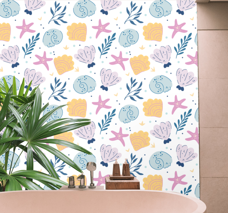 Papel de parede natureza elementos do mar subaquático - TenStickers