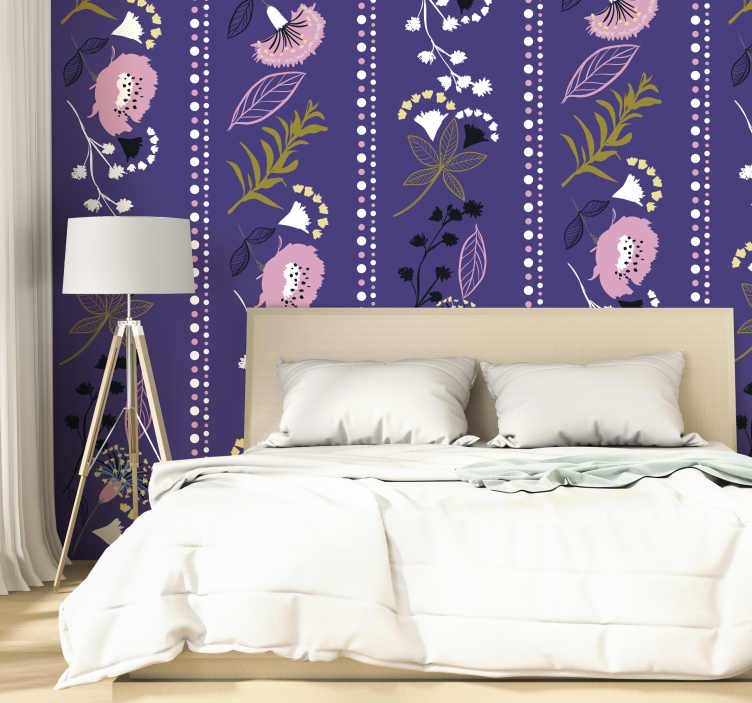 papel de parede natureza estilo floral - TenStickers
