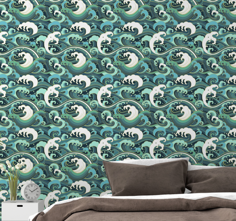 Papel de parede natureza ondas elegantes do oceano - TenStickers