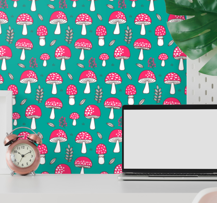 Papel de parede natureza padrão de fungos florestais - TenStickers