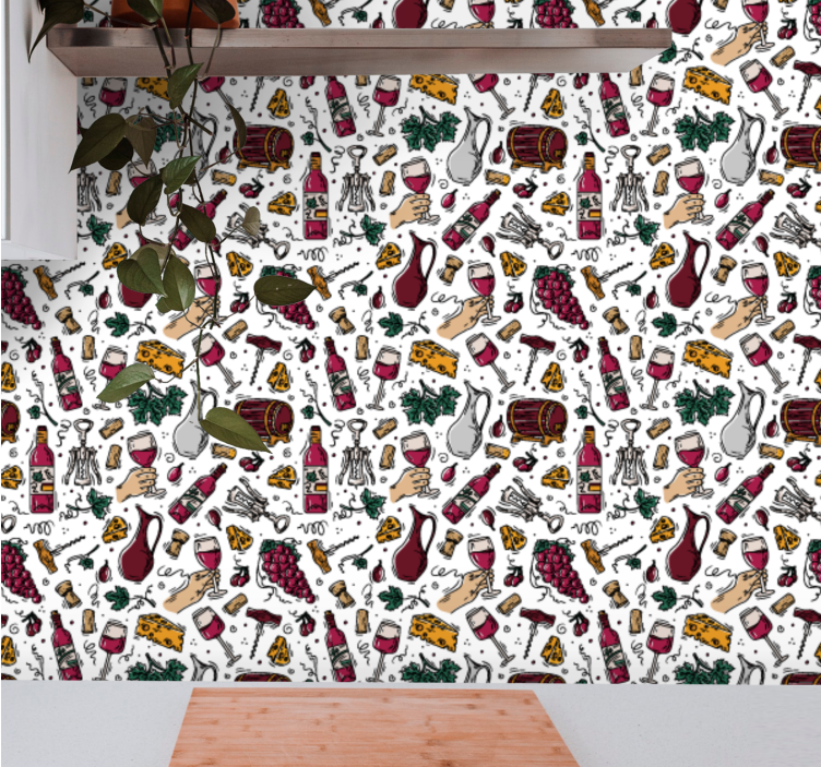 Papel de parede natureza padrão de parede gourmet - TenStickers