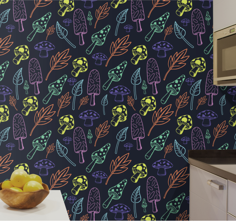 Papel de parede natureza padrão florestal funky - TenStickers