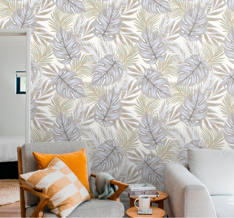 Papel de parede folhas monstera motivo elegante - TenStickers